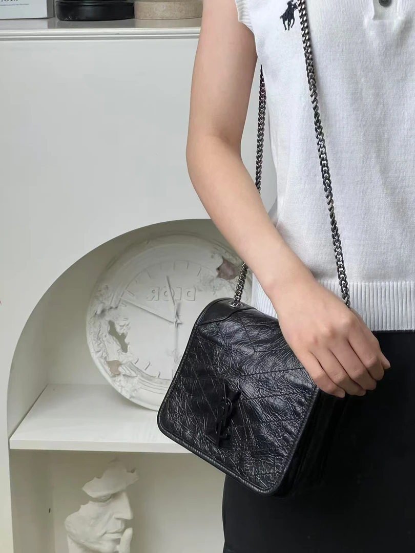 99新 YSL/圣罗兰 niki mini黑银/99新/优选