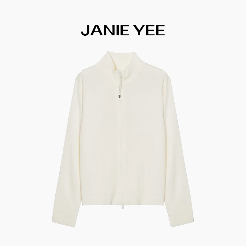 Janie Yee“奶油蜜桃” 百搭绵羊毛休闲开衫外套针织女夏薄 25A0212