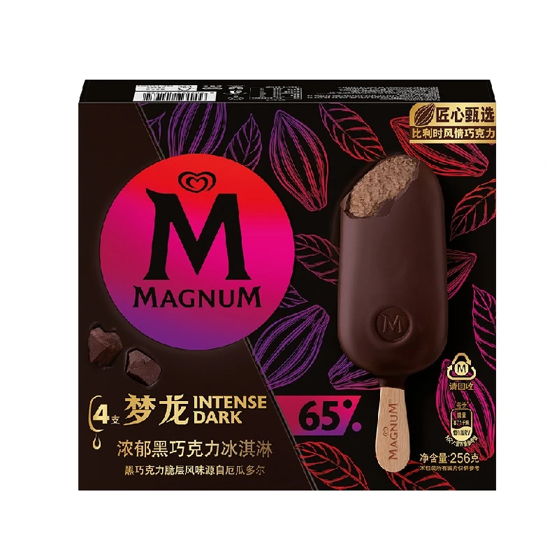 和路雪梦龙浓郁黑巧克力冰淇淋4支装256g/盒