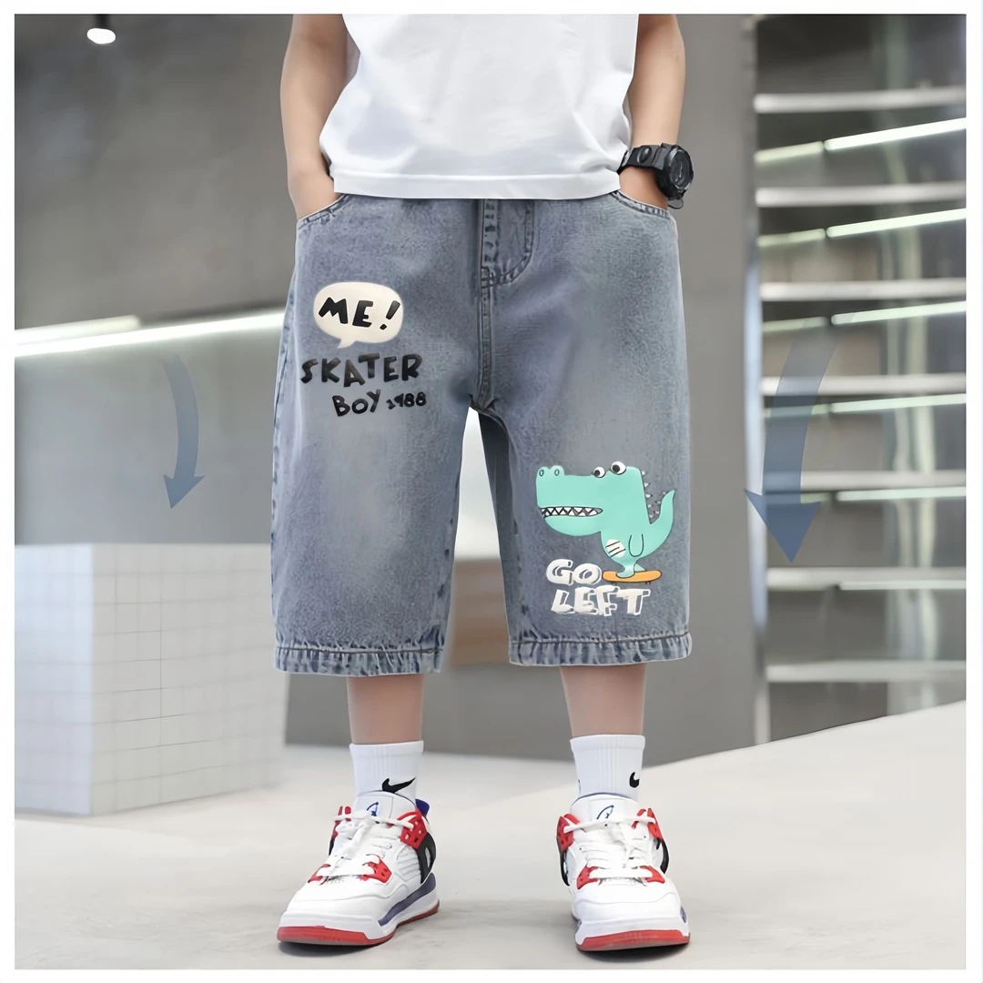【329】短裤男童夏季薄款中裤儿童裤子童装男孩宽松中大童五分裤