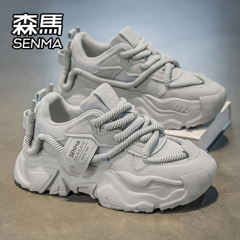 SENMA/森马男鞋秋冬时尚百搭休闲跑步运动厚底内增高网红老爹潮鞋