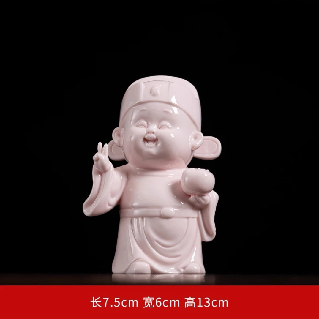 招财陶瓷柿子喜星摆件Q版家用客厅茶桌装饰品旺事业招财神礼品