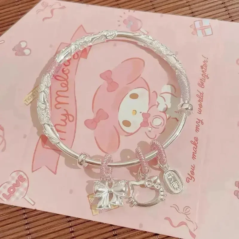 999.9银繁花似锦猫实心推拉可调节