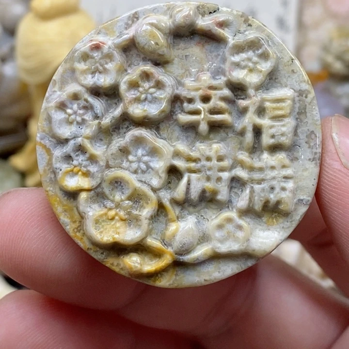 颈饰未镶嵌硅化珊瑚（珊瑚玉）有瑕