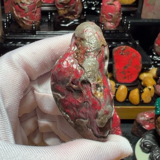 昌化鸡血石原石手把