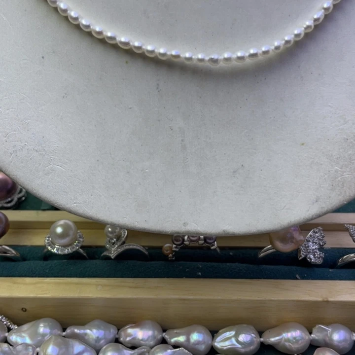 淡水珍珠项链银S925镶嵌