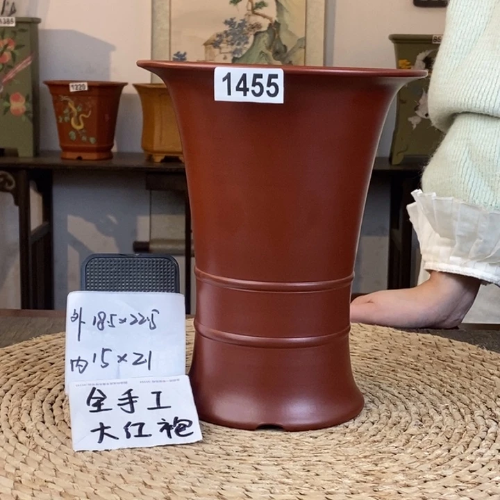紫砂花盆 全手工大红袍1455