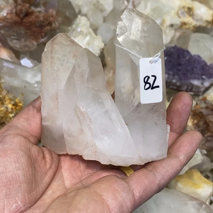 水晶水晶原石摆件未镶嵌梅*