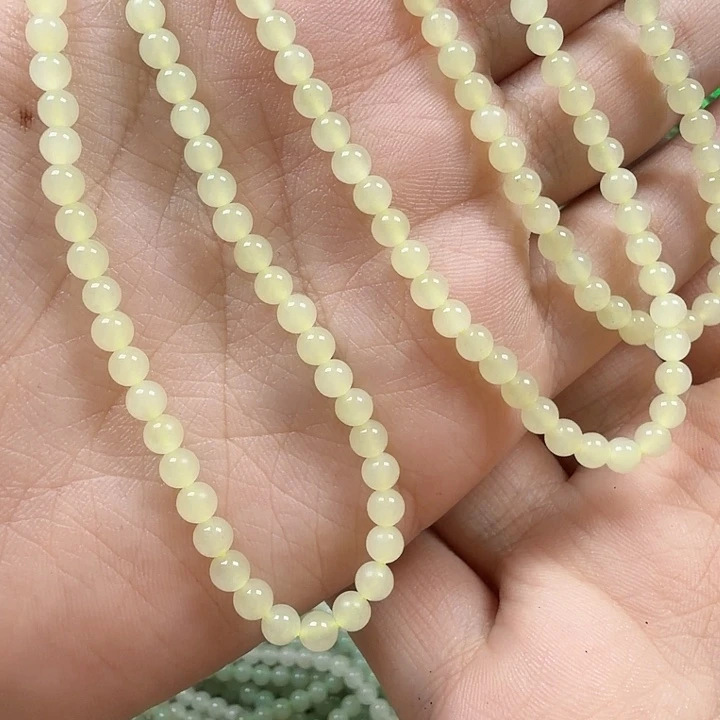 和田玉未镶嵌手链冰黄口 4mm