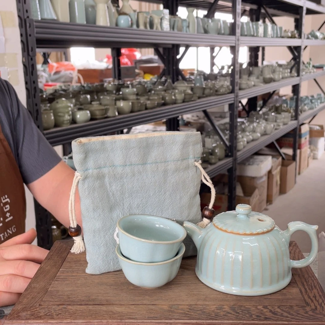 其他天青青莲壶➕梅花杯一对