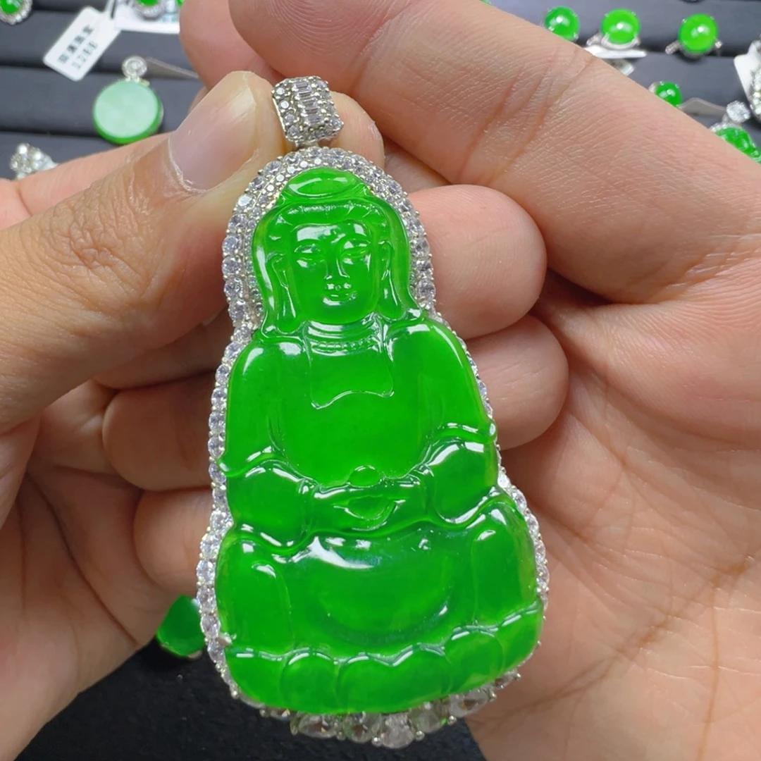 翡翠银S925镶嵌颈饰