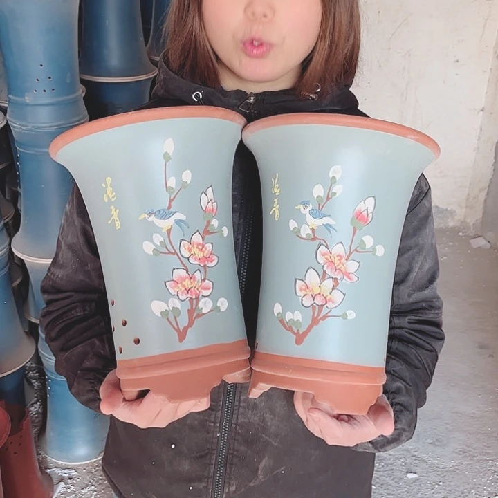 紫砂宜兴紫砂花盆