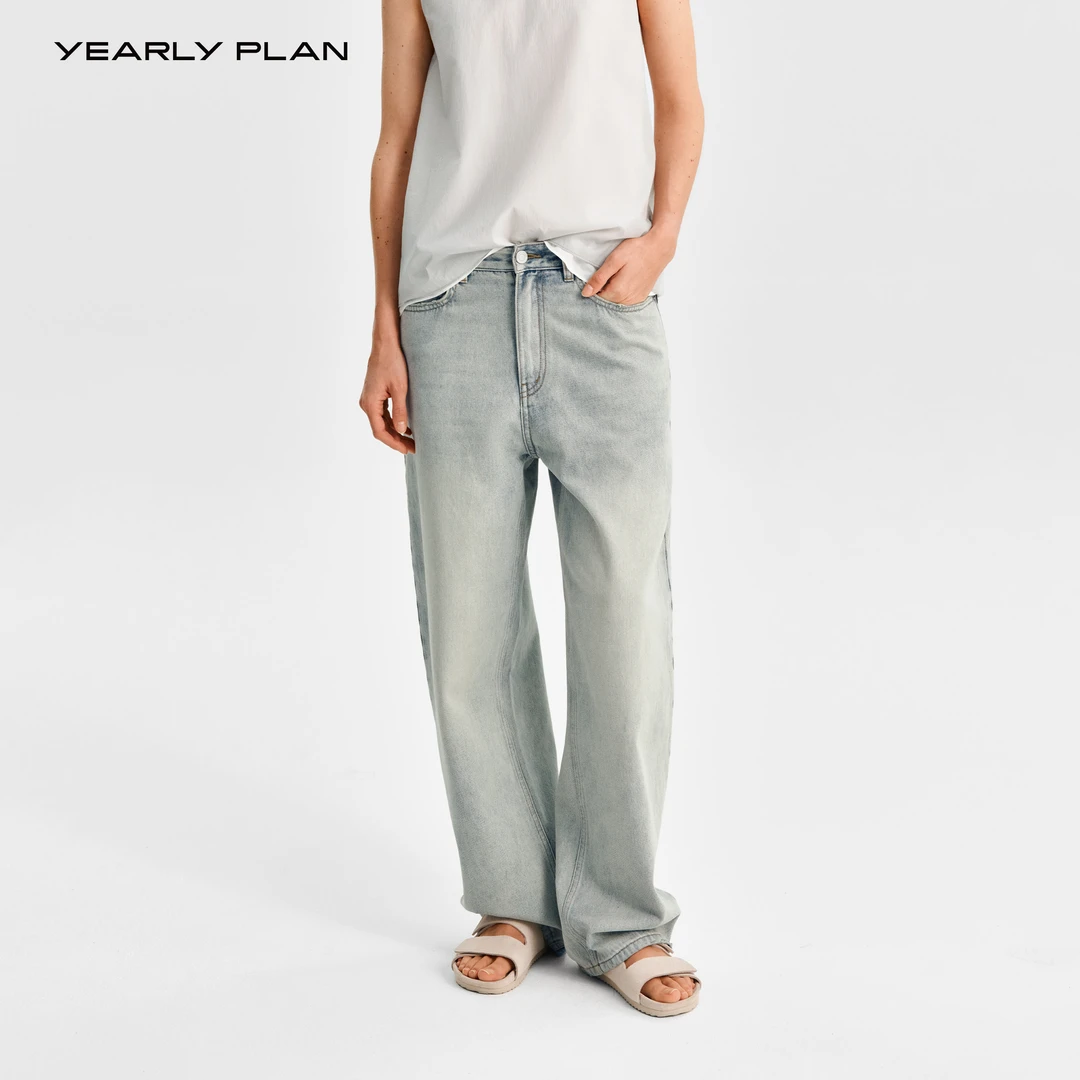 YEARLY PLAN25Spring 简约中腰萝卜型百搭松弛牛仔裤 1819美式