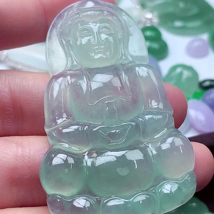 翡翠未镶嵌吊坠(不含链)观音