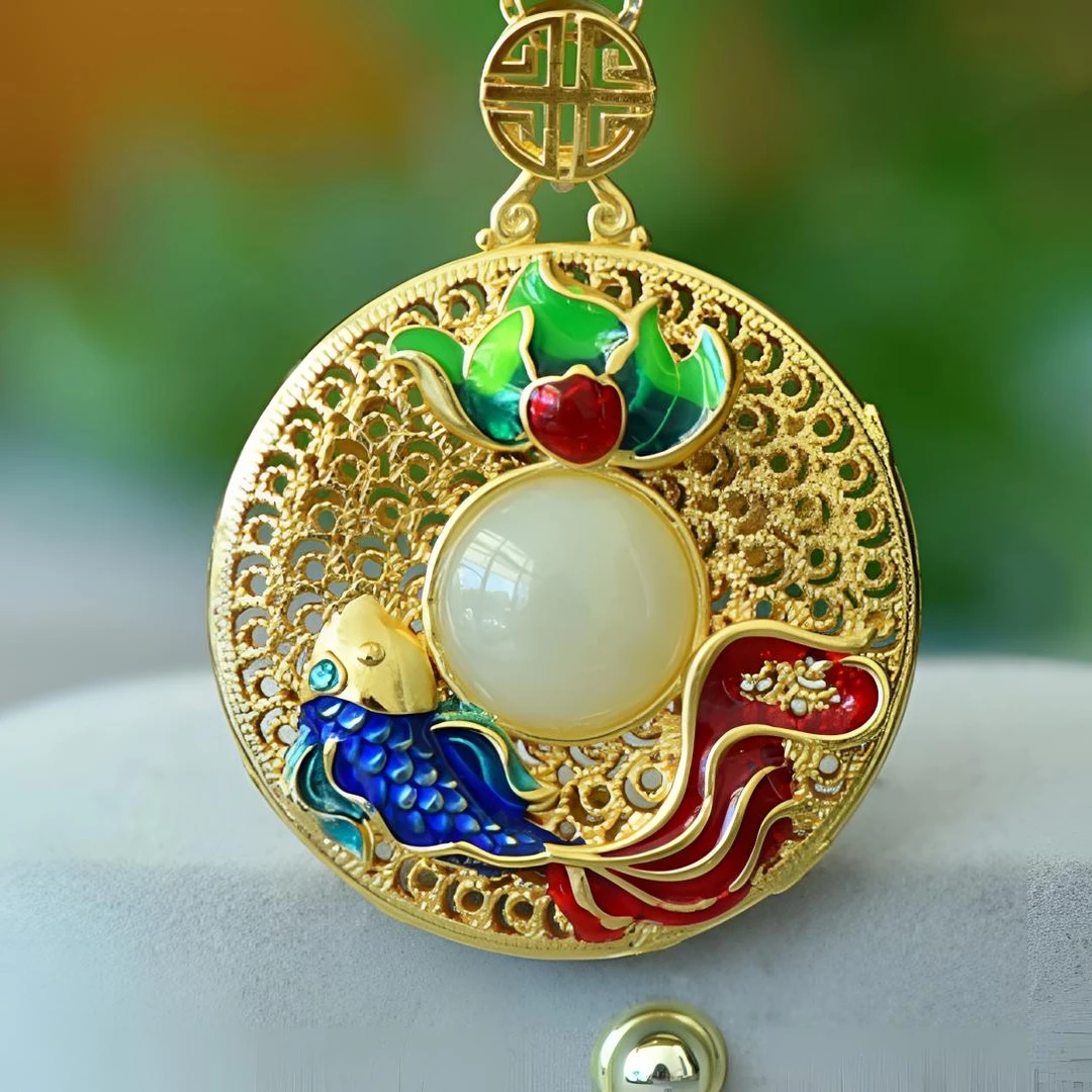 纯天然上等和田玉一级白玉鱼跃龙门吊坠女款复古国风古法女士国潮