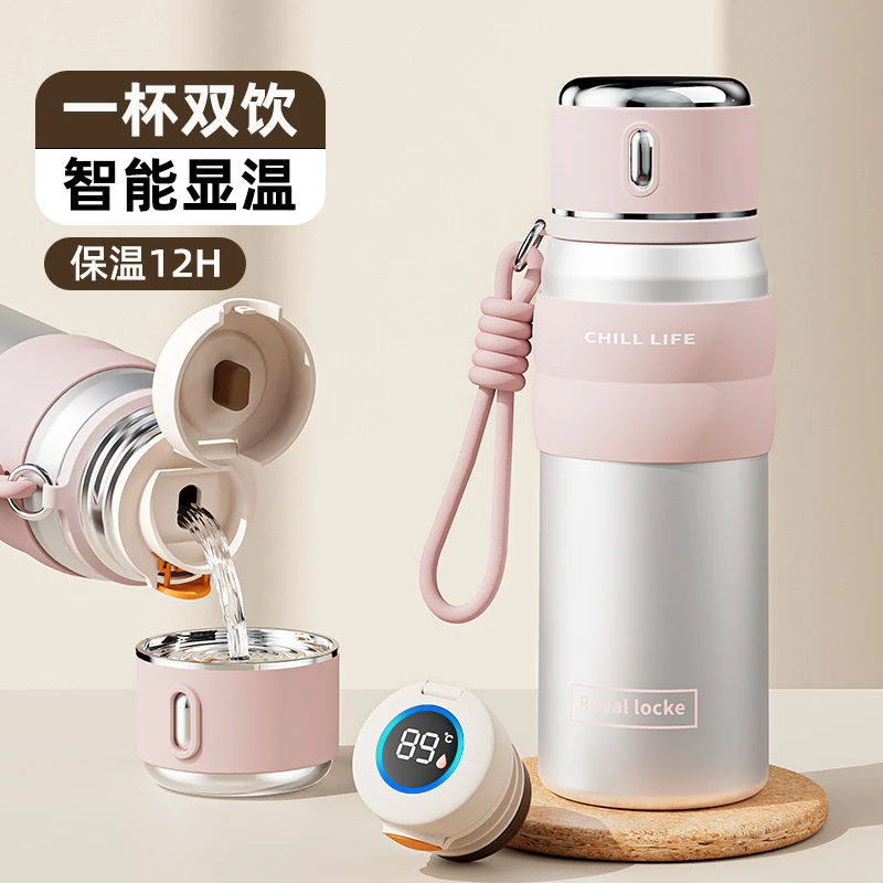 触屏显温便携高档杯电动杯子全自动家用学生保316食品级水杯茶杯