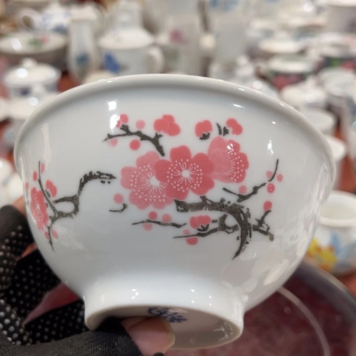 陶瓷醴陵群力釉下五彩5寸饭碗