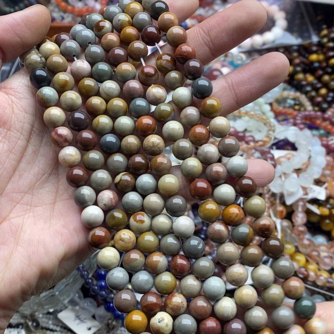 玛瑙/玉髓未镶嵌珠宝半成品一条天然8mm阿拉善圆珠