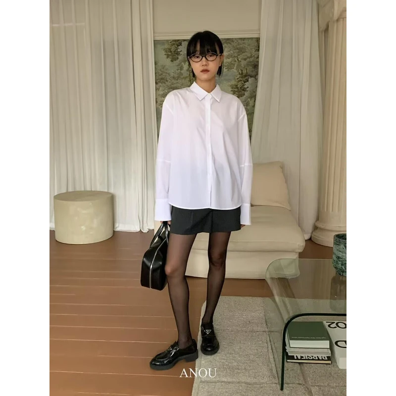 【气质衬衫】ano** 24新款极简休闲长袖气质白色衬衫