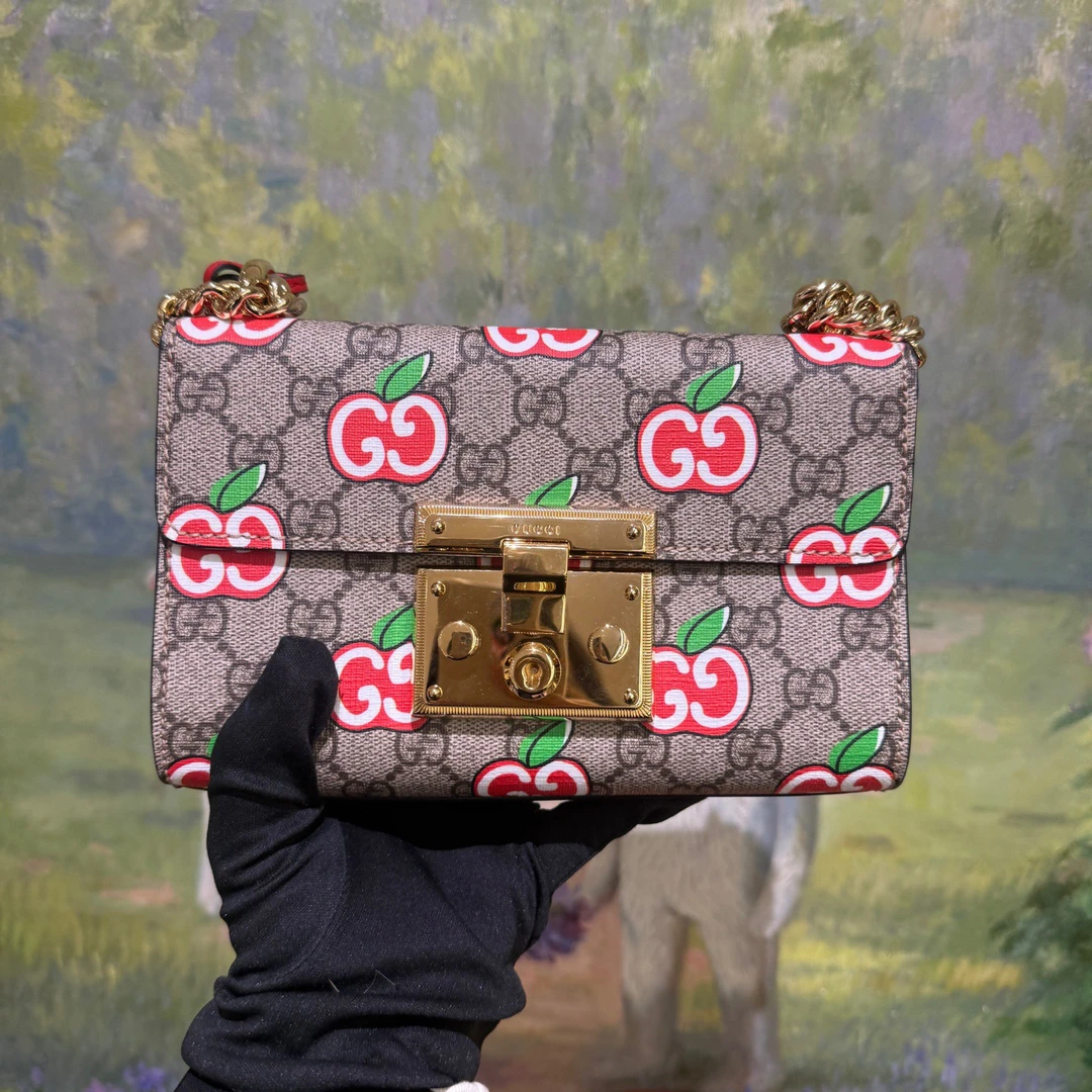 95新 GUCCI/古驰 17858997/KIKIFIFI/苹果Padlock包