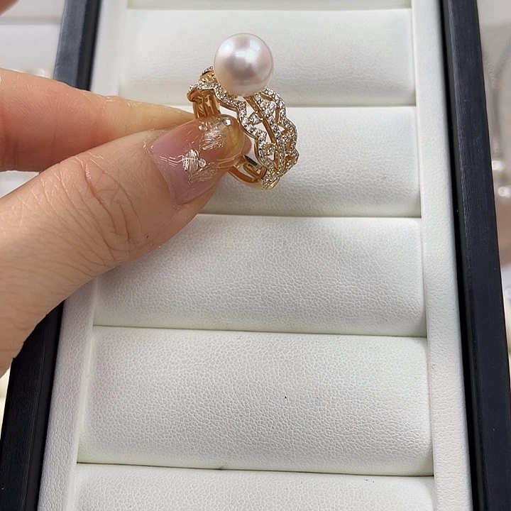 海水珍珠戒指银S925镶嵌