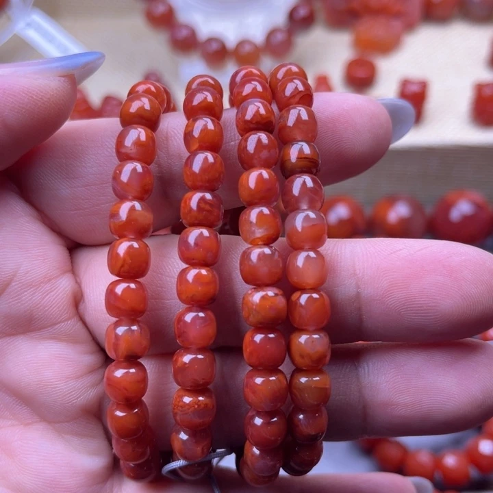 南红玛瑙未镶嵌颈饰火焰108