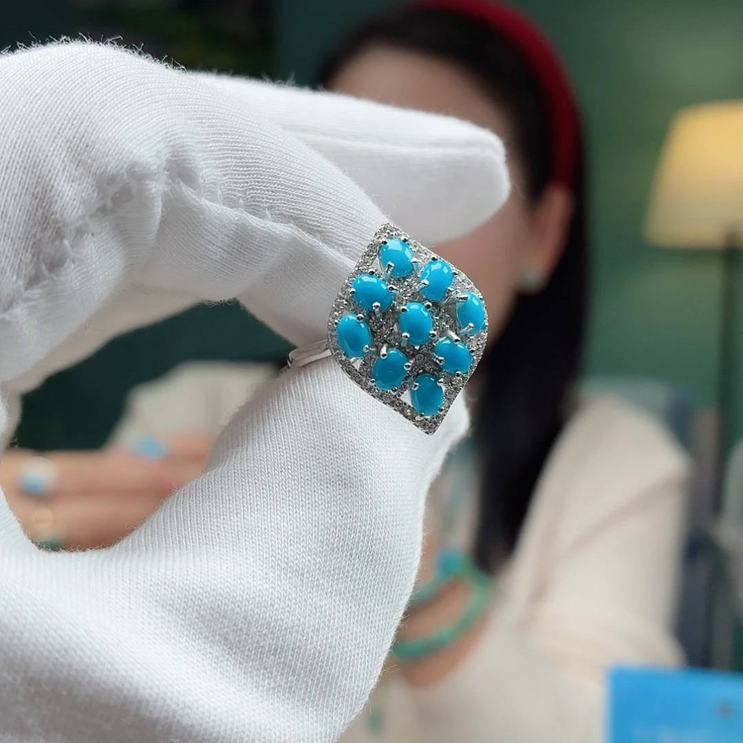 绿松石银S925镶嵌珠宝奇石