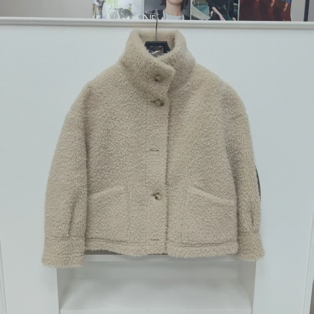 【买手店定制短款025】秋冬新款高端休闲羊毛韩式大衣女oversize款
