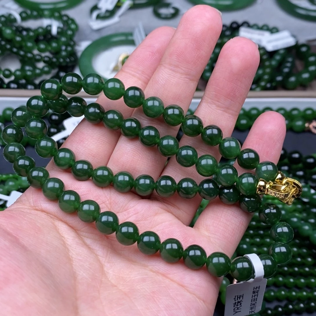 项链未镶嵌和田玉（碧玉）@*雪