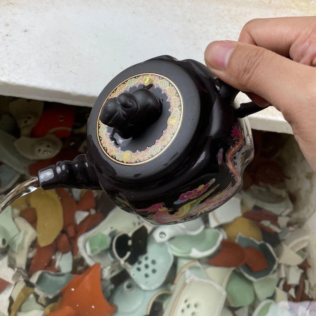 【闪购商品】新龙凤呈祥深井老紫泥四方壶（紫气东来款）LZ