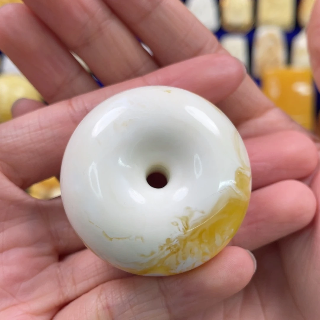 蜜蜡裸石未镶嵌琥珀蜜蜡平安扣