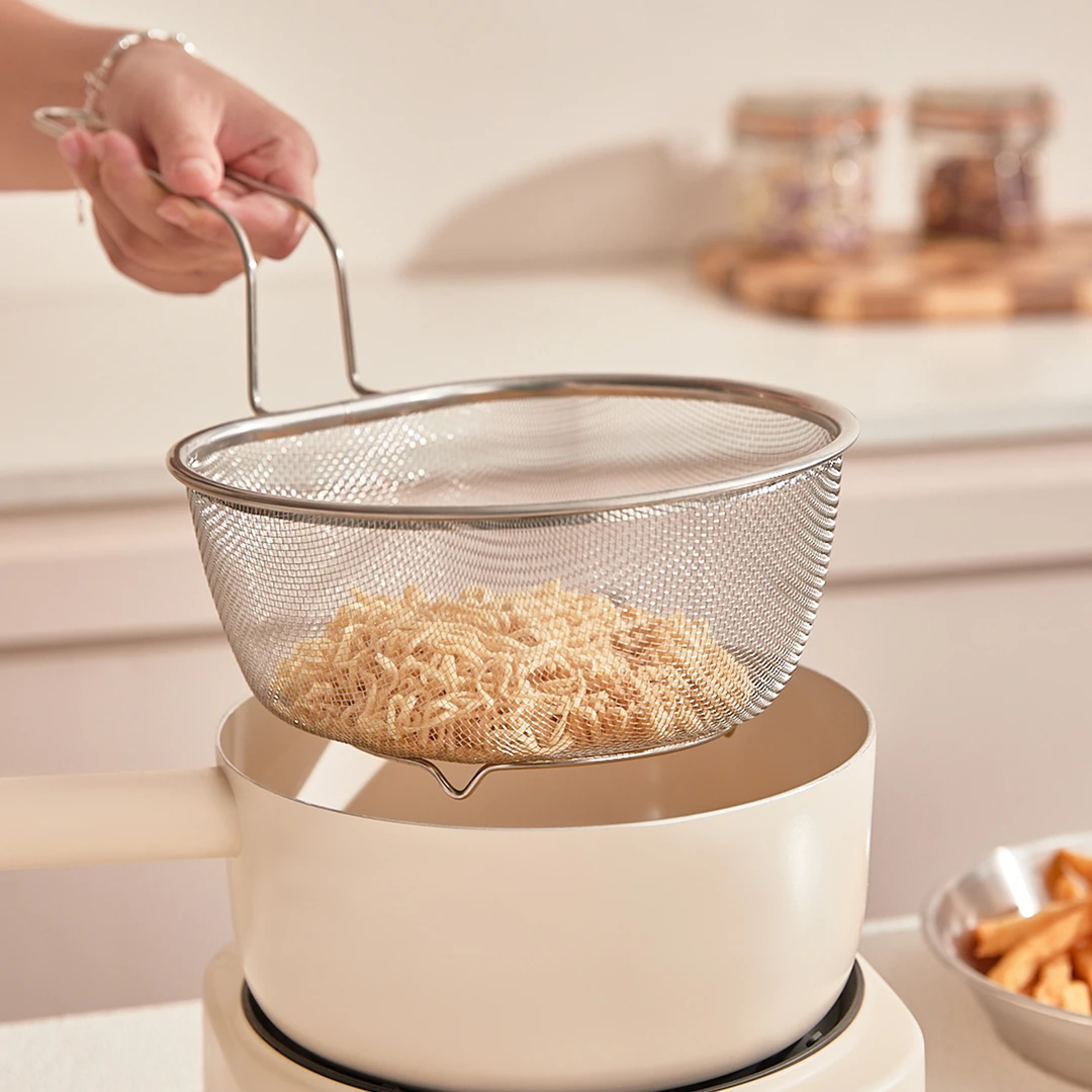 不锈钢漏勺细网双层沥水篮家用厨房油炸锅过滤洗菜淘米篮水果篮子
