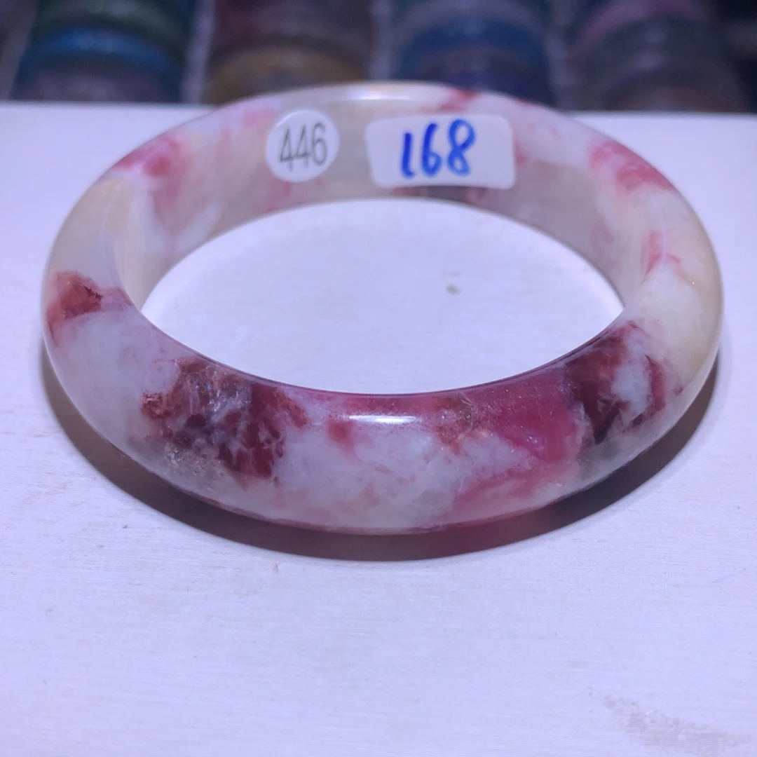 银S925镶嵌手镯水晶香芋奶盖58.6圈446