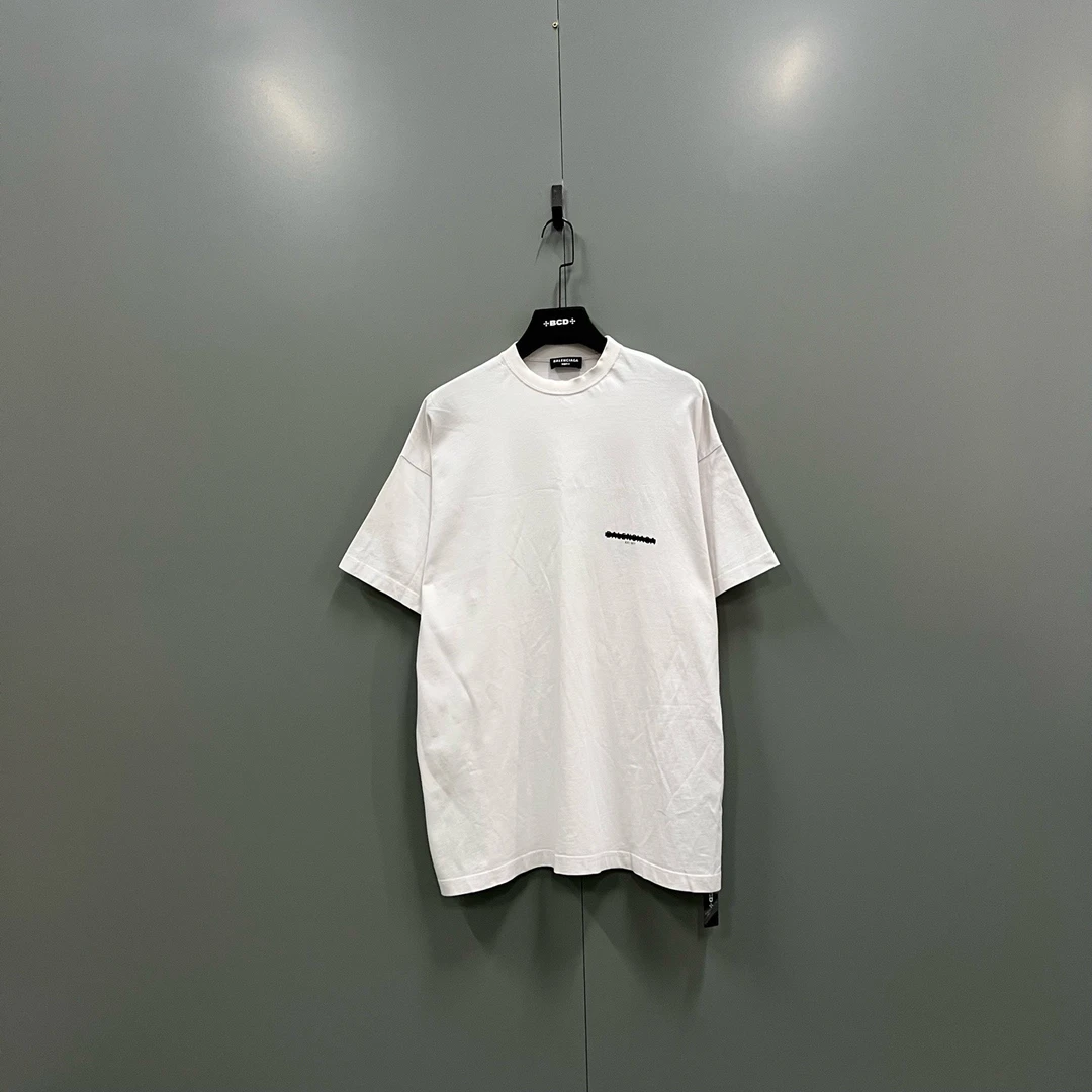 95新 Balenciaga/巴黎世家 ab812 700266 涂抹logo圆领短袖 1码