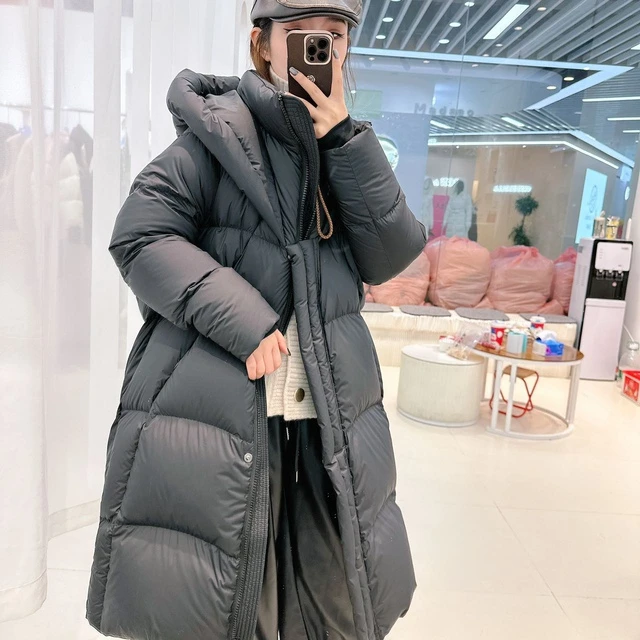 过冬90白鸭绒加厚羽绒服泡芙女长款黑金品质冬装保暖外套2025新款