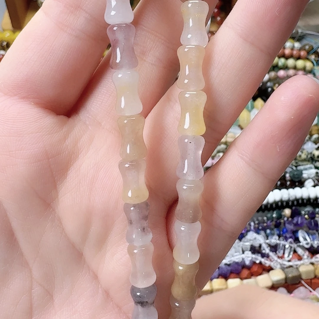 未镶嵌玛瑙/玉髓珠宝半成品卡6紫罗兰竹节一条