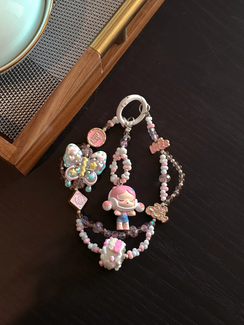 【1003】新年粉金抱抱好梦sp正版泡泡萌粒重油重工手机链包挂钥匙扣