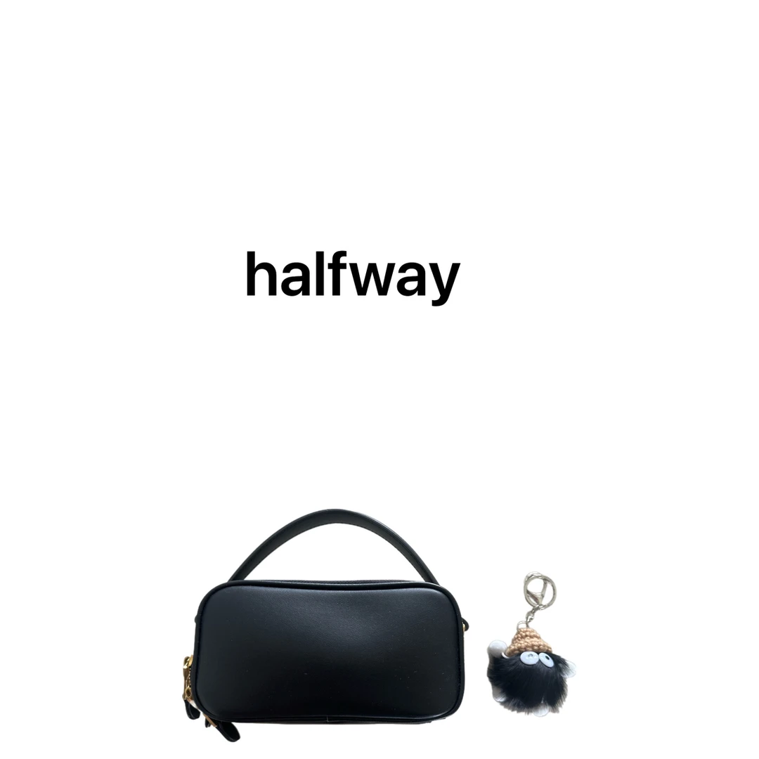 halfway 小黑盒 双拉链 女包