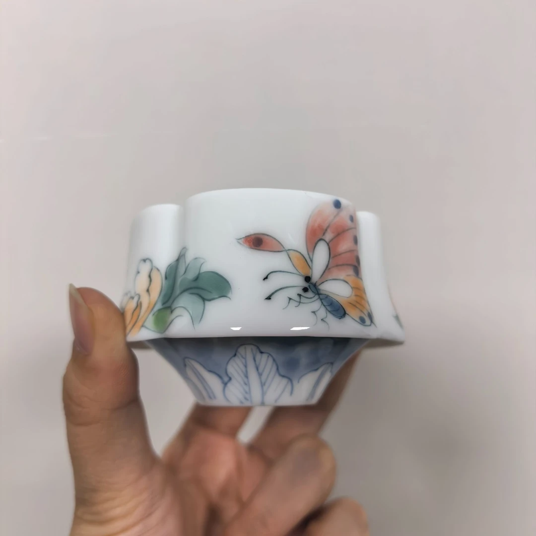 古德彩牡丹竹形杯GD0009茶杯