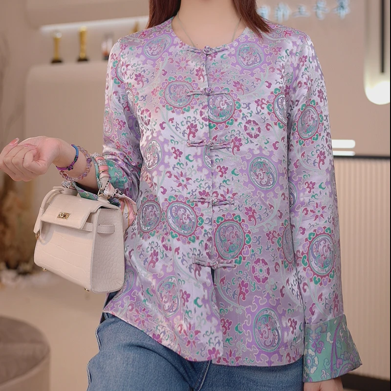 【慕枝】新中式桑蚕丝蜀锦汉服开衫双面穿外套MZ025028