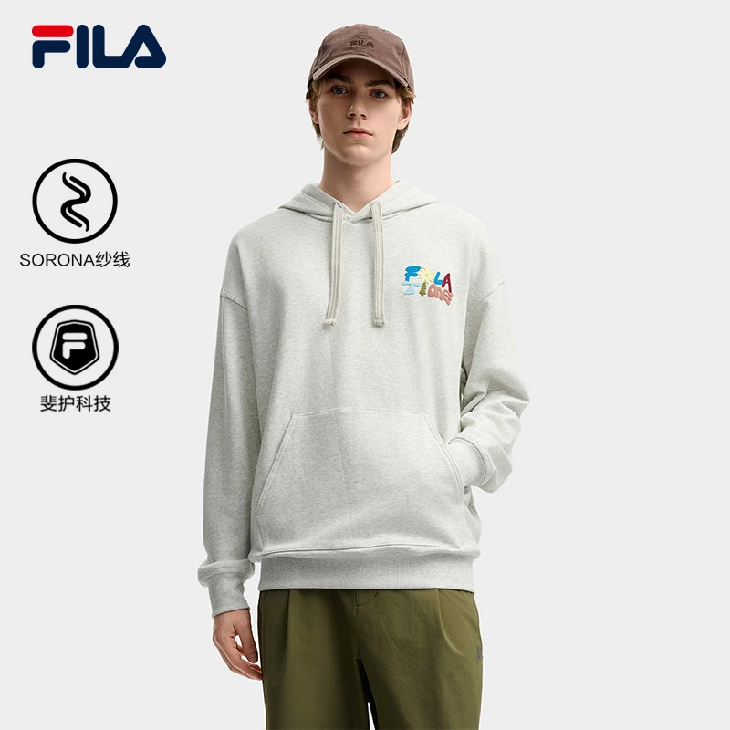 FILA 斐乐官方情侣款连帽卫衣2025秋季新款宽松休闲针织长袖上衣