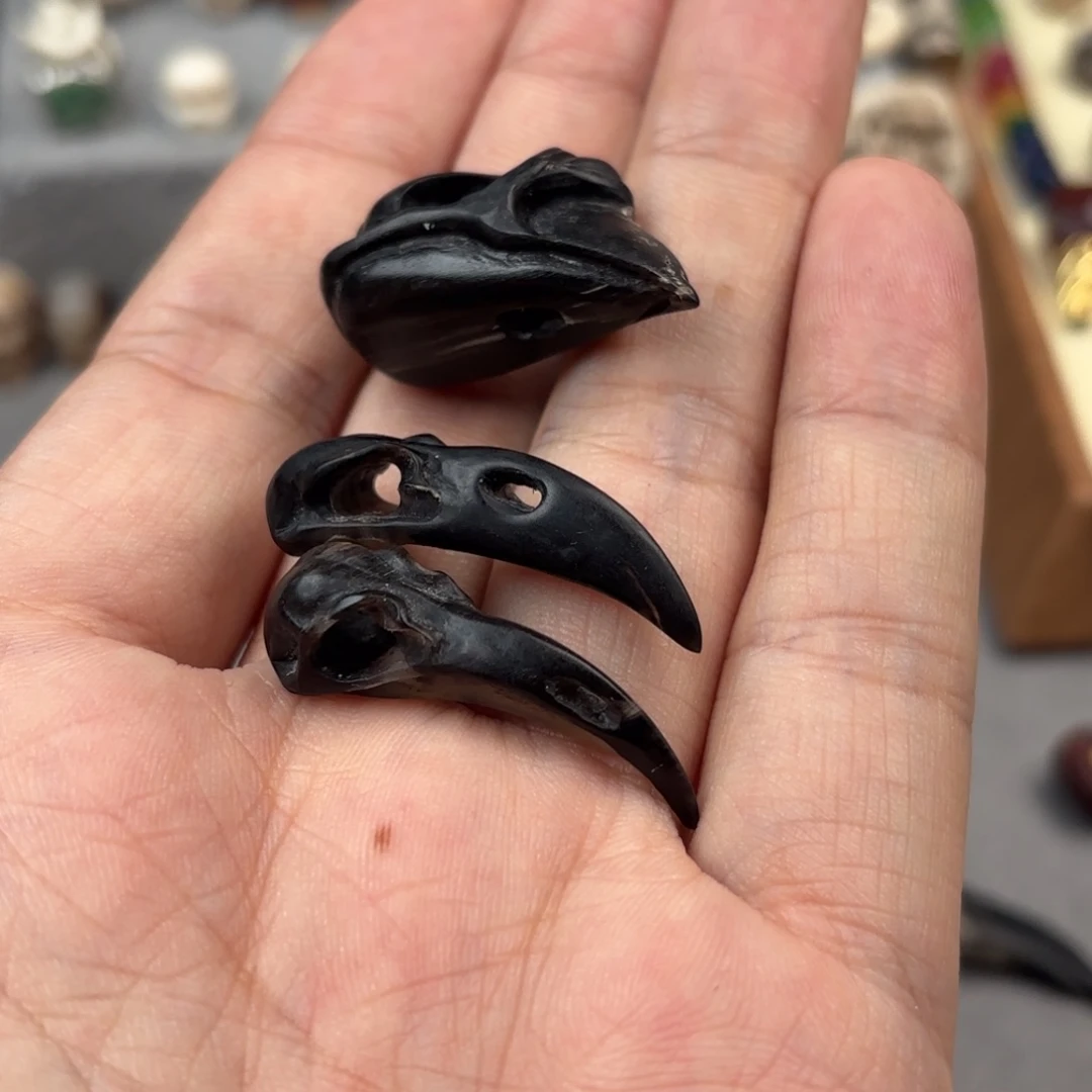 大***我吊坠鹿骨鸟头三通三个