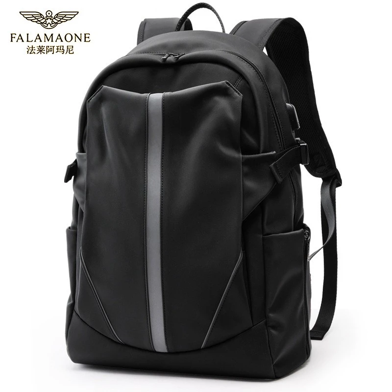 法莱阿玛尼男士双肩包潮流百搭款男电脑包大容量旅行包男时尚休闲