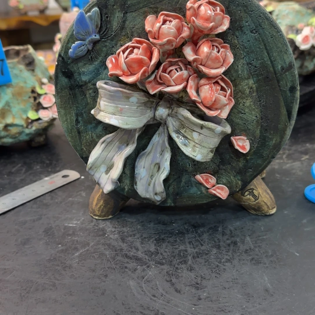 上***）本默花器麦饭石花盆