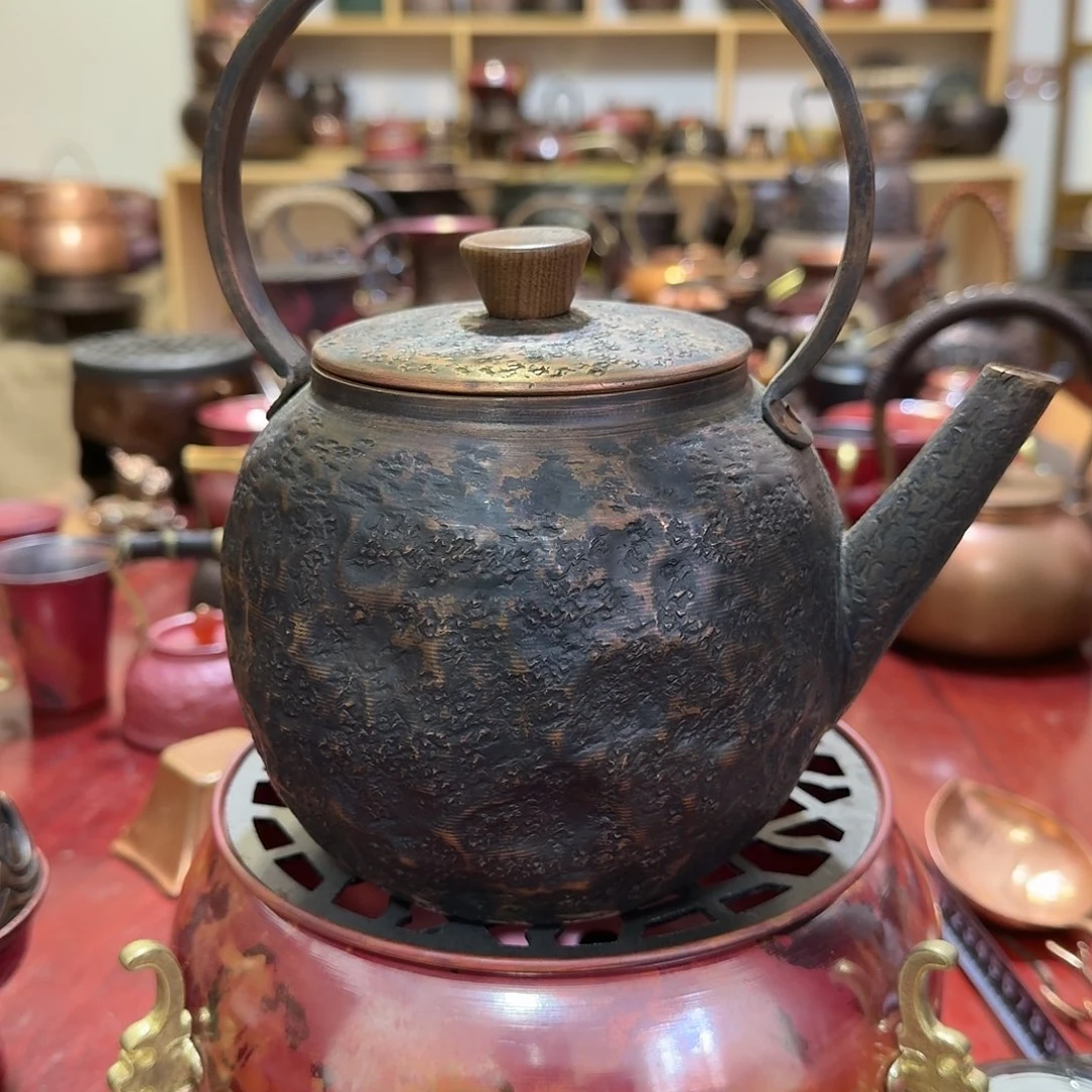 紫铜手工制作烧水壶