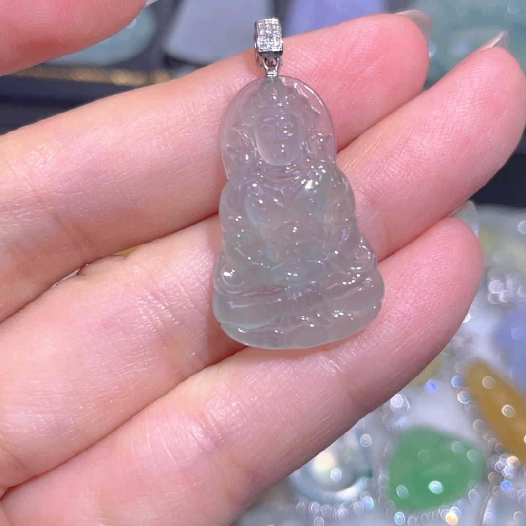 颈饰18K金镶嵌翡翠翡翠