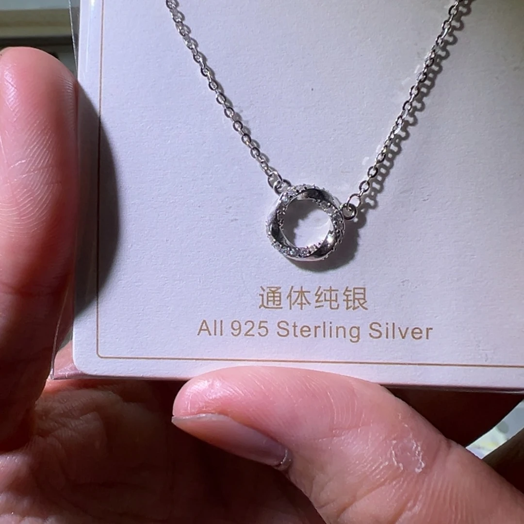 坠链均925银锆石项链