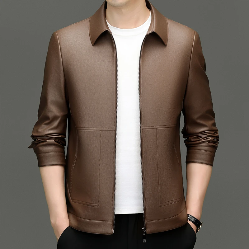 JM9596秋冬新款福利男士高档商务休闲时尚夹克上衣保暖中青年外套