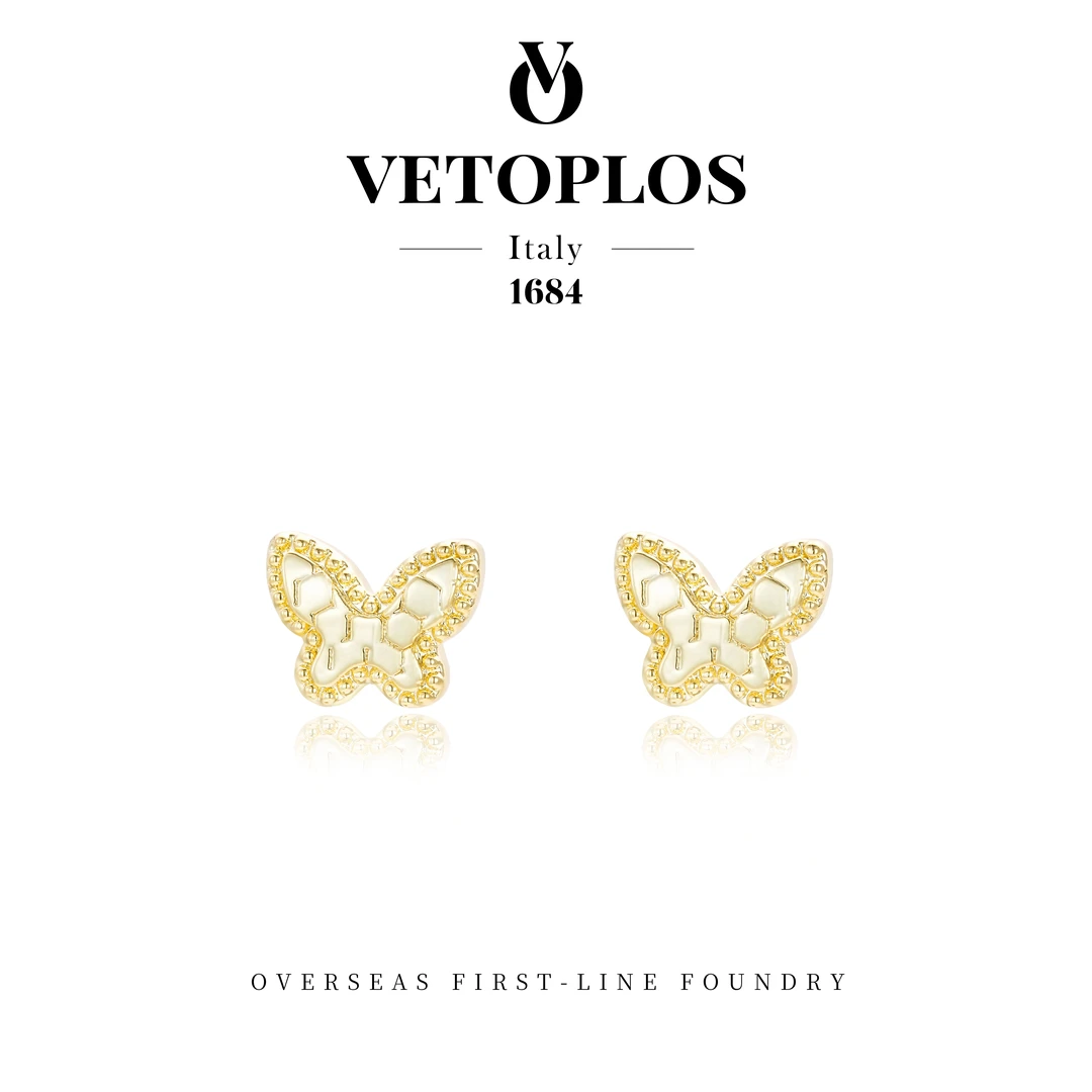 VETOPLOS★蝶恋 立体百搭养耳洞耳钉 G0281