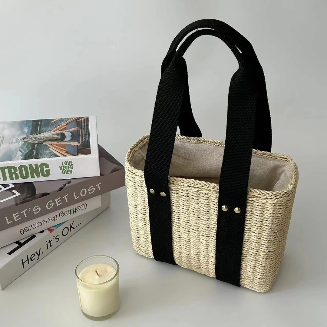 【工厂直销】出日时尚百搭手拎编织休闲方包